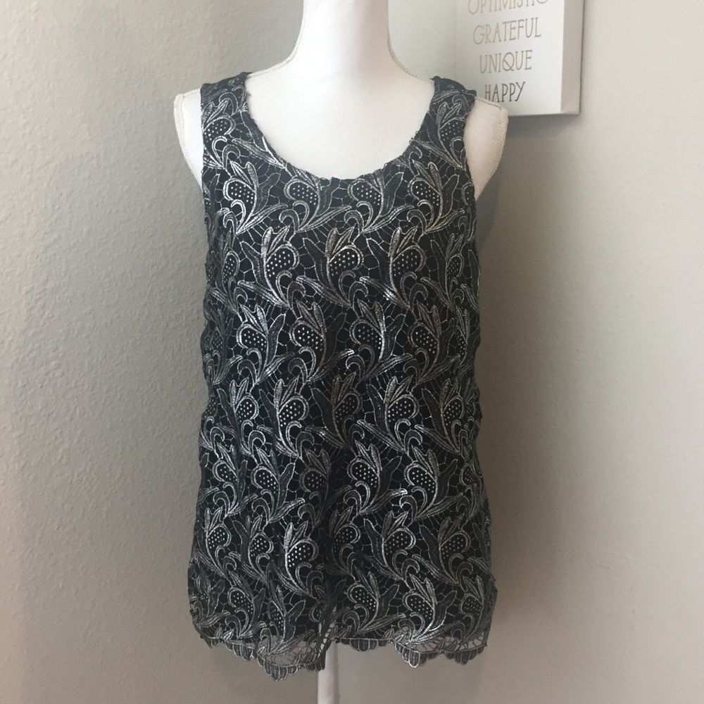 Cupio Black & Silver Overlay Tank